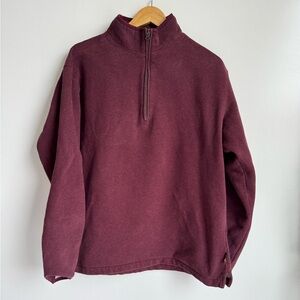 WOOLRICH‎ Red Burgundy Men Large Pullover Buffalo Plaid Collar Knit Sweater